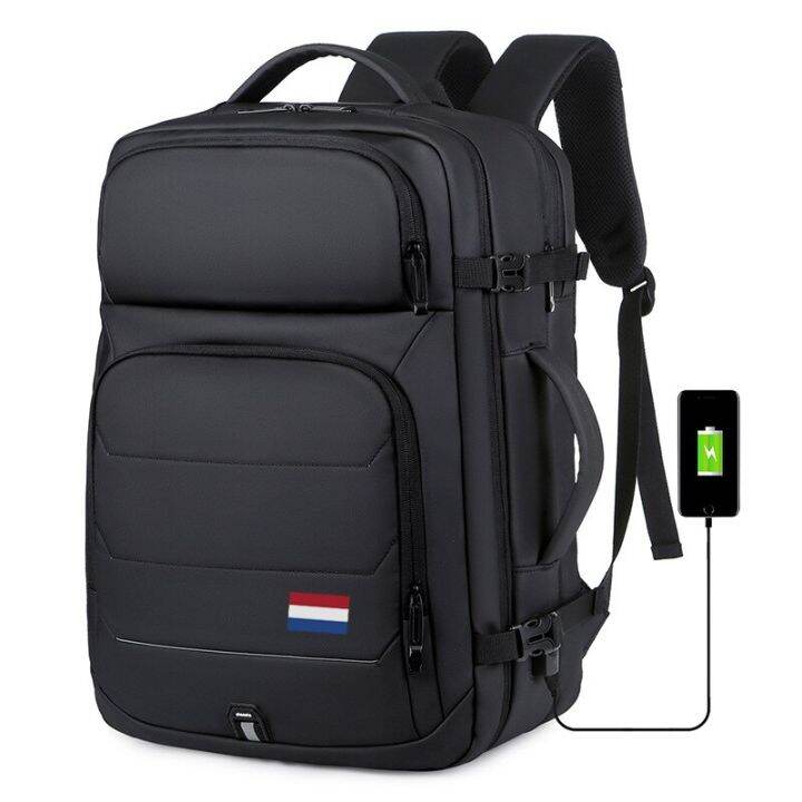 National Flag 40L Expandable Backpacks USB Charging Port 17 Inch Laptop