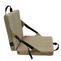 Heated Stadium Seats Cushion Portable Heated Stadium Seats Pads Folding Stadium Anti-Dirt Pad for Bleachers with Back Support for Outdoor Camping Khaki