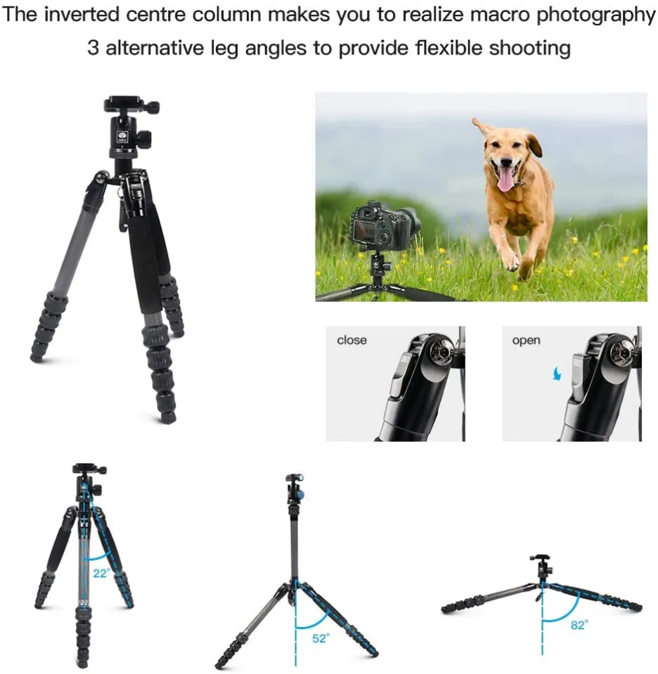 SIRUI Carbon Fiber Travel 5C Tripod 54.3 inches Lightweight