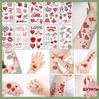 QXYHJW ของขวัญวาเลนไทน์ แขน กุหลาบหลากสี รอยสักปลอม สักชั่วคราว กันน้ำ Love Tattoo Sticker