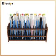 Blesiya Pen Holder Rack Wood Storage Organizer Art Supplies Crafts Stand