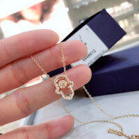 【พร้อมส่ง】โชคดีทอง Hamsa สร้อยข้อมือหัวใจกระโดดโซ่จี้ปาล์ม