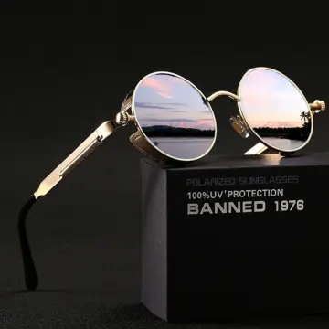 men Glasses Sunglasses Polarized Retro Round Windproof Vintage