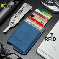Kemy Superior New Man Vintage RFID Blocking Money Wallet Automatic Pop-up Credit Card Case Business Purse Cash Pocket for Men Card Holders