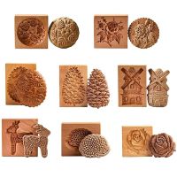 3D Cake Embossing Baking Mold Biscuit Cookie Stamp Cutter Wooden Cookie Mold Baking Tools Cake Decoration Tool Bakery Gadgets