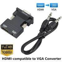 HD 1080P HDMI-compatible Female to VGA Male Adapter with 3.5mm Audio Cable Converter For PS4 PC Laptops TV Box Display Projector