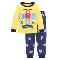 Dino Boys Sleepwear Suits 100 Cotton Long Children Clothes Sets Motor T-Shirts Pants 2-Pieces Sets Kid Pyjamas 2 3 4 5 6 7 Year