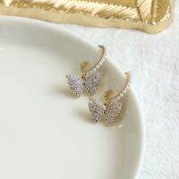 butterflies cystal &amp; pearl - morning.earrings