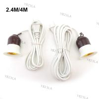 AC E27 Socket wall power cord extension Cable led Lamp Bulb Bases US Plug on off Switch Wire For Pendant Hanglamp Holder 2.4M 4M YB23TH