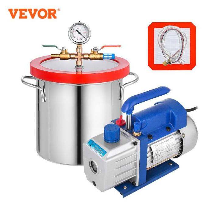 VEVOR 3CFM 1/4HP Refrigerant Vacuum Pump With Chamber For Household Air