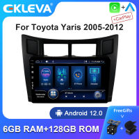 EKLEVA Carplay แอนดรอยด์12สเตอริโอวิทยุอัตโนมัติรถยนต์ Toyota Yaris รถ2005-2012เครื่องเล่นภาพเคลื่อนไหวหลายชนิด2ระบบนำทาง DIN GPS WIFI