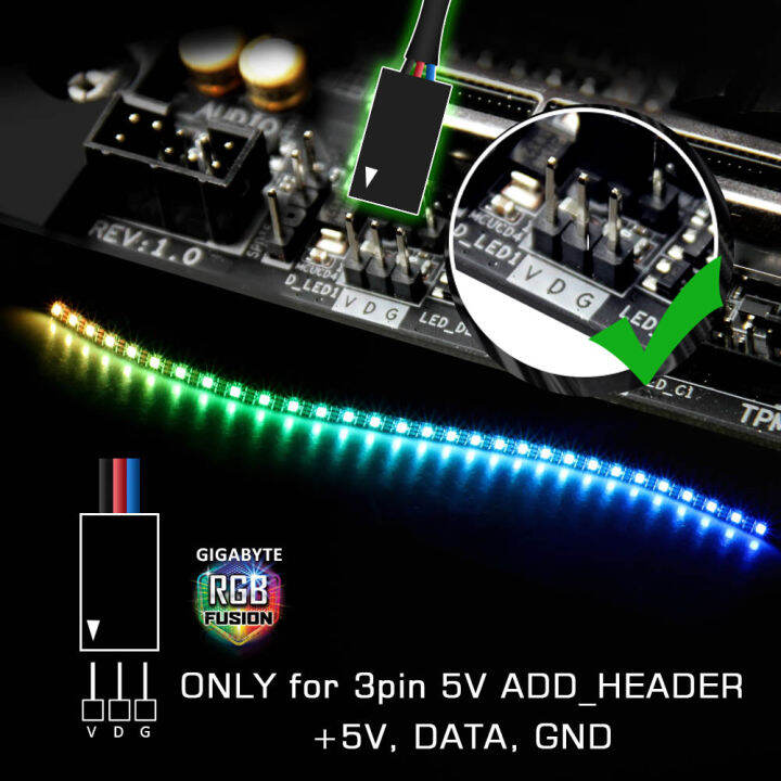 Motherboard Addressable 5V 3 Pin PC LED Strip RGB PC LED Strip Light ...