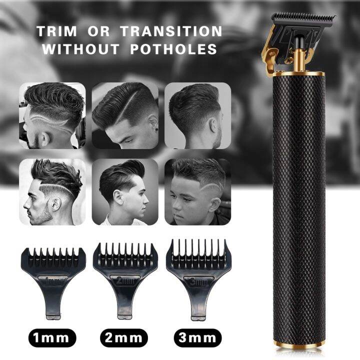 Hair Clippers Trimmer Zero Gapped T Blade Trimmer Electric Shaver ...