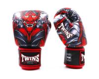 Twins special Boxing Gloves Fancy FBGVL3-58 Red- Black 8,10,12 oz Muay Thai Sparring MMA K1 นวมซ้อมชกทวินส์ สเปเชี่ยล แฟนซี สีส้ม หนังแท้ 100%