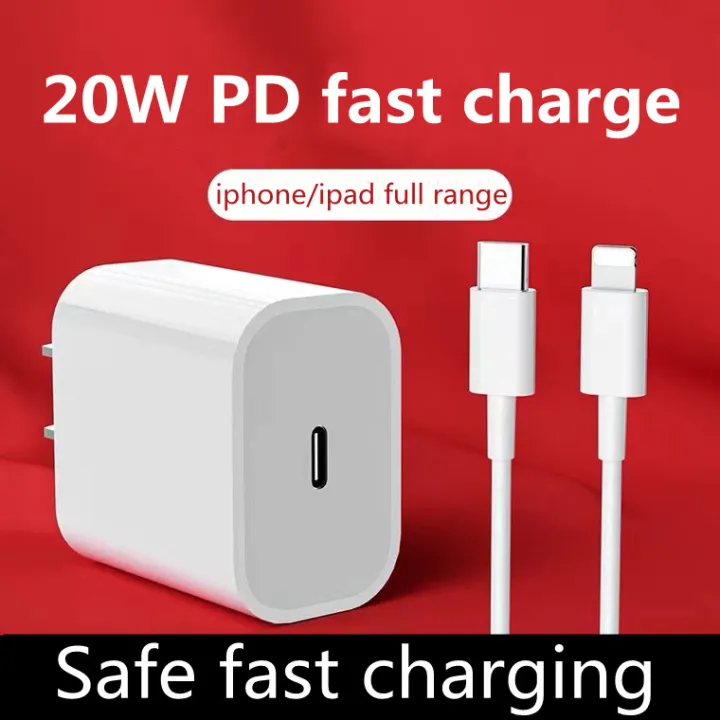 PD 20W iPhone Fast charger Adapter USB-C Cable For iPhone 13 12 Pro Max 13