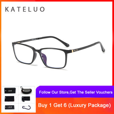 KATELUO  Unisex Glasses Anti Blue Light Laser Fatigue Glasses Fashion Simple Business Style  Eyeglasses Frames for Men Women 8837