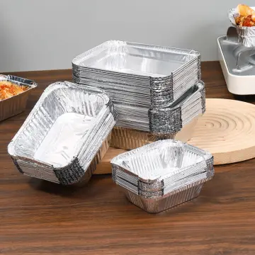 10pcs 200ml Rectangular Aluminum Foil Baking Boxes Disposable