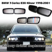 ฝากระโปรงไตกระจังกันชนเคลือบสีดำเดี่ยวไม้ระแนงย่างเหมาะสำหรับ BMW 7 Series E38 1994-2001,อุปกรณ์เสริมในรถยนต์ส่วน