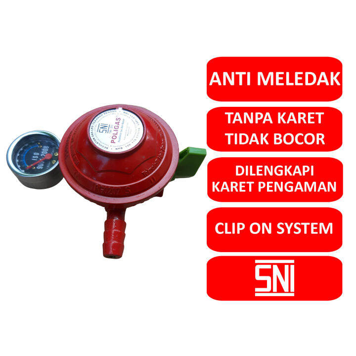 Poligas Regulator Gas LPG Tekanan Rendah Clip On System PG 0207 S