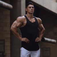 hot【DT】 New Plain Cotton Sleeveless Shirts Gym Top Men Mens Singlets Street Workout