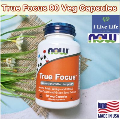 กรดอะมิโน True Focus, 90 Veg Capsules - Now Foods