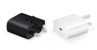 Samsung ดั้งเดิม25W Adaptor Traveling 5A ชาร์จเร็วสุด PD 3 0ที่ชาร์จความเร็วสูงอะแดปเตอร์ติดผนังปลั๊กเสียบ USB-C ในสหราชอาณาจักรใช้งานได้กับ Samsung Galaxy S23 S22 S21 S20 S20เฉียบ + Note 20 10 + 5G A70 A80 A90 A71 A73 A53 A33 USB 5AType-C ซูเปอร์สายชาร์จ