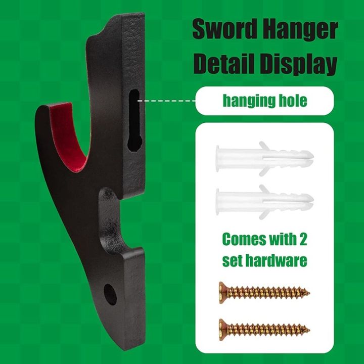 wall-mount-2-set-1-tier-padded-holder-adjustable-display-hanger-for-samurai-tanto1-tier-pad