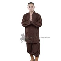 Buddhist Suit Shaolin Monk Kung Fu Uniform Wushu Martial Arts Tai Chi Jacket And Pants Cotton Blends