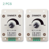 2ชิ้น LED สวิตช์หรี่ไฟ DC 12โวลต์24โวลต์8A ปรับความสว่างโคมไฟหลอดไฟแถบไดร์เวอร์สีเดียวแสงควบคุมแหล่งจ่ายไฟ