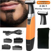 ZZOOI Kemei Mens Shaver Hair Clipper Trimmer for Men Electric Razor Professional Beard Trimmer USB Rechargeable Shaving Machine IPX7