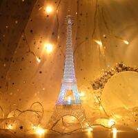 MAGEE Beautiful Acrylic Mobile power Colorful lights Safety Paris fashion style Tower light Night light Eiffel Tower Desktop decoration