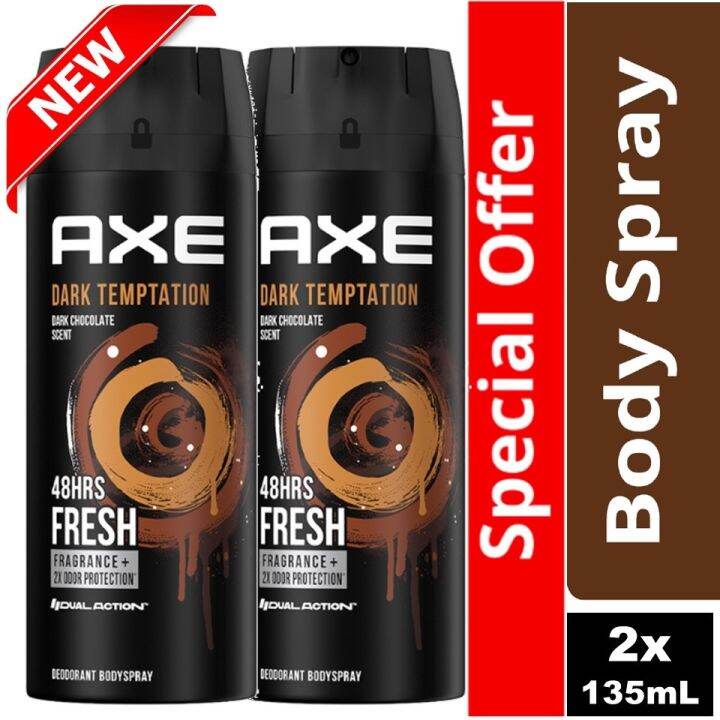 Axe Dark Chocolate Temptation Body Spray 135ml x2 x BUY 1 TAKE 1 x 100