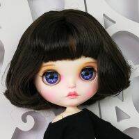 blythe doll ตุ๊กตาบลายธ์ 1/6 bjd ที่กำหนดเองใบหน้าร่วมร่างกายใหม่เคลือบใบหน้าด้วยฟันสีดำผมสั้น