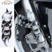 【hot】 2Pcs/Pair Motorcycle Front FORK SKULL Decals Stickers for Car