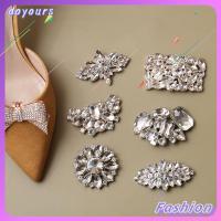 DOYOURS 1PC ผู้หญิง Rhinestone งานแต่งงาน ส้นสูง แคลมป์สแควร์ คลิปตกแต่งรองเท้า คลิปเงา หัวเข็มขัด