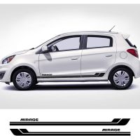 x2 MVMTVT Vinyl Sport Car Side Stickers Stripes Decals Car Styling for Mitsubishi Mirage Tuning Auto Waterproof Styling