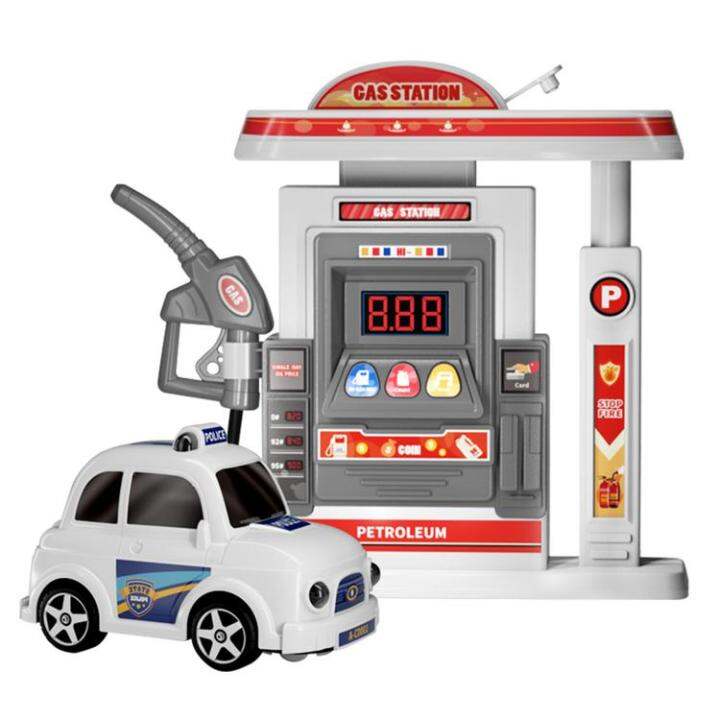 Gass Station And Car Toy Set Kids Gass Station Toy Simulation Gass Pump ...