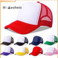 W-AESTHETIC บุรุษสตรี ปรับได้ หมวกฤดูร้อน ตาข่าย หมวกเบสบอล หมวกแก๊ป Sunhat หมวก trucker