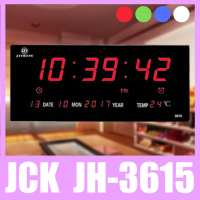 Jinheng นาฬิกาดิจิตอล LED - รุ่น 3615 แขวนติดผนัง Number Clock แขวนผนัง รุ่น NO 3615 LED ขนาด 36x15x3CM พร้อมหัวอแดปเตอร์และสายUSB พร้อมส่ง ราคาถูก