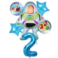 Cartoon Woody Buzz Lightyear Foil Balloon 32 Inch Number Boy Faovr Blue Air Baloes Birthday Party Decor Kid Toy