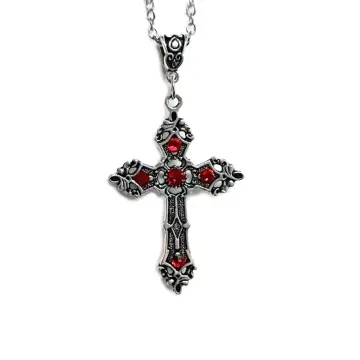 Pendant Necklaces Punk Silver Chains Cross Necklace Gothic Choker Collar  Goth Women/Men Black Leather Emo Rave Jewelry From Splendone, $53.11 |  DHgate.Com