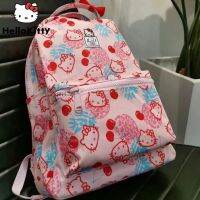 HOT★Sanrio Hello Kitty กระเป๋าเป้สะพายหลัง Y2k แฟชั่นสาวการ์ตูนลายพิมพ์น่ารัก Schoolbags ความจุขนาดใหญ่สำหรับผู้หญิงกระเป๋าถืออุปกรณ์เสริม