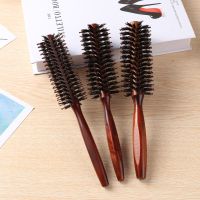 3 Sizes Anti Static Wood Bristle Hair Round Brush Hairdresser Styling Tools Hairbrush For Hair Curly Comb Hair Brush