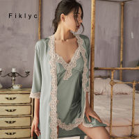 Fiklyc Sexy Adult Womens Robe Gown Nightwear Pijamas Sets Drop Shipping Cheap Sleepwear Ladies Home Clothing Nighty Hot Sale