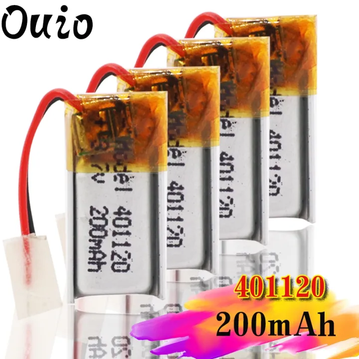 {hot} 1/2/4Pcs 3.7V Rechargeable Lithium Battery 401120 401120 200mah