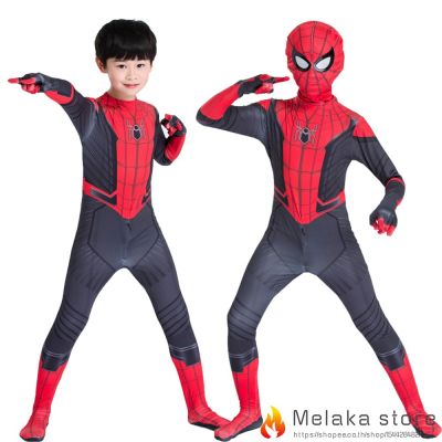 Spiderman Far From Home Costume Superhero Suit Adults Children Kids Cosplay Clothing Jumpsuits