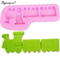 Byjunyeor M163 Diy Cartoontrain Uv เรซิ่นซิลิโคนแม่พิมพ์ Fondant ช็อกโกแลตลูกอม Lollipop คริสตัลอีพ็อกซี่ Soft Clay Bake