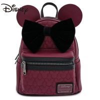 Disney Loungefly Mickey Mouse Minnie Wine Red Ears Backpack Casual Backpack School Bags for Girls