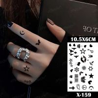 【YF】 Waterproof Temporary Tattoo Sticker Black Hand-painted Small Heart lip Starmoon Art Fake Henna Flash Female