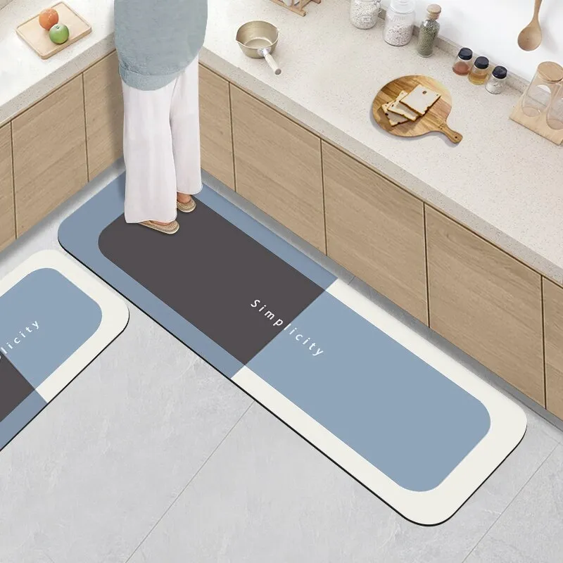 Super Absorbent Kitchen Mat Non-slip Kitchen Rug Quick Drying Bathroom  Floor Mat Entrance Doormat Rubber Bottom Rug Toilet Mats